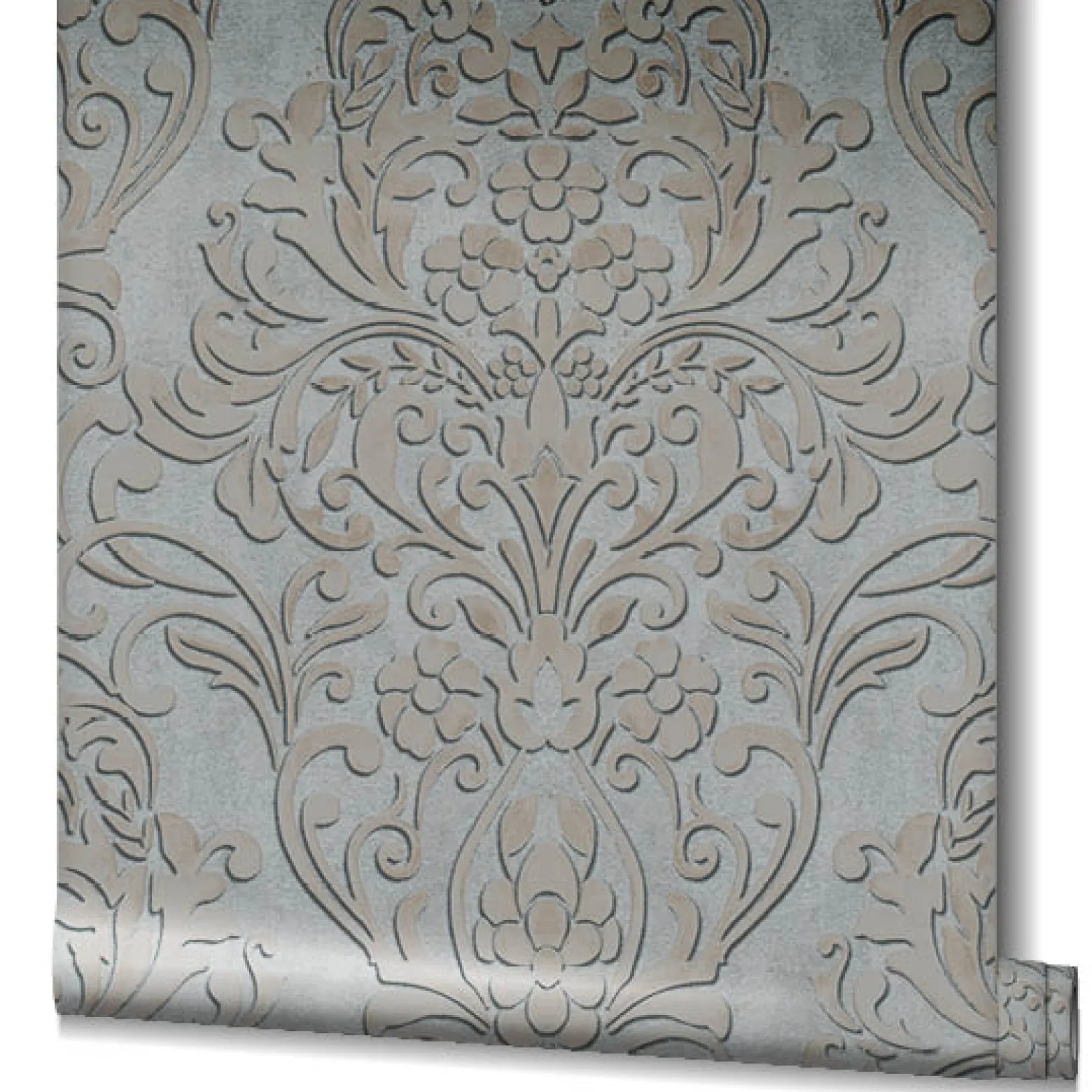 Vliestapete Ornamente Metallic grau gold 32605