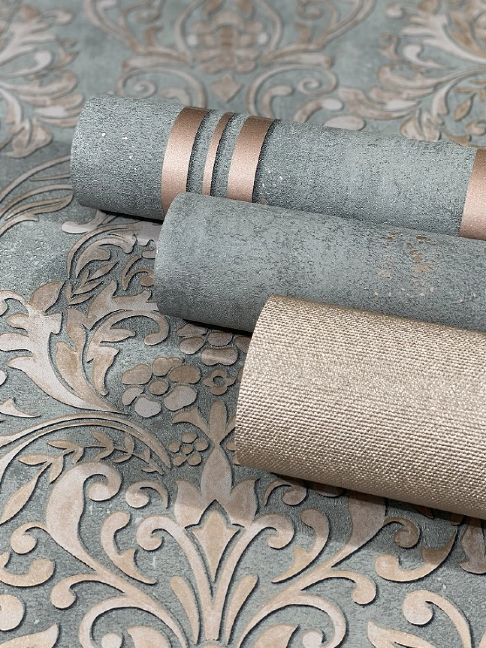 Vliestapete Ornamente Metallic grau gold 32605