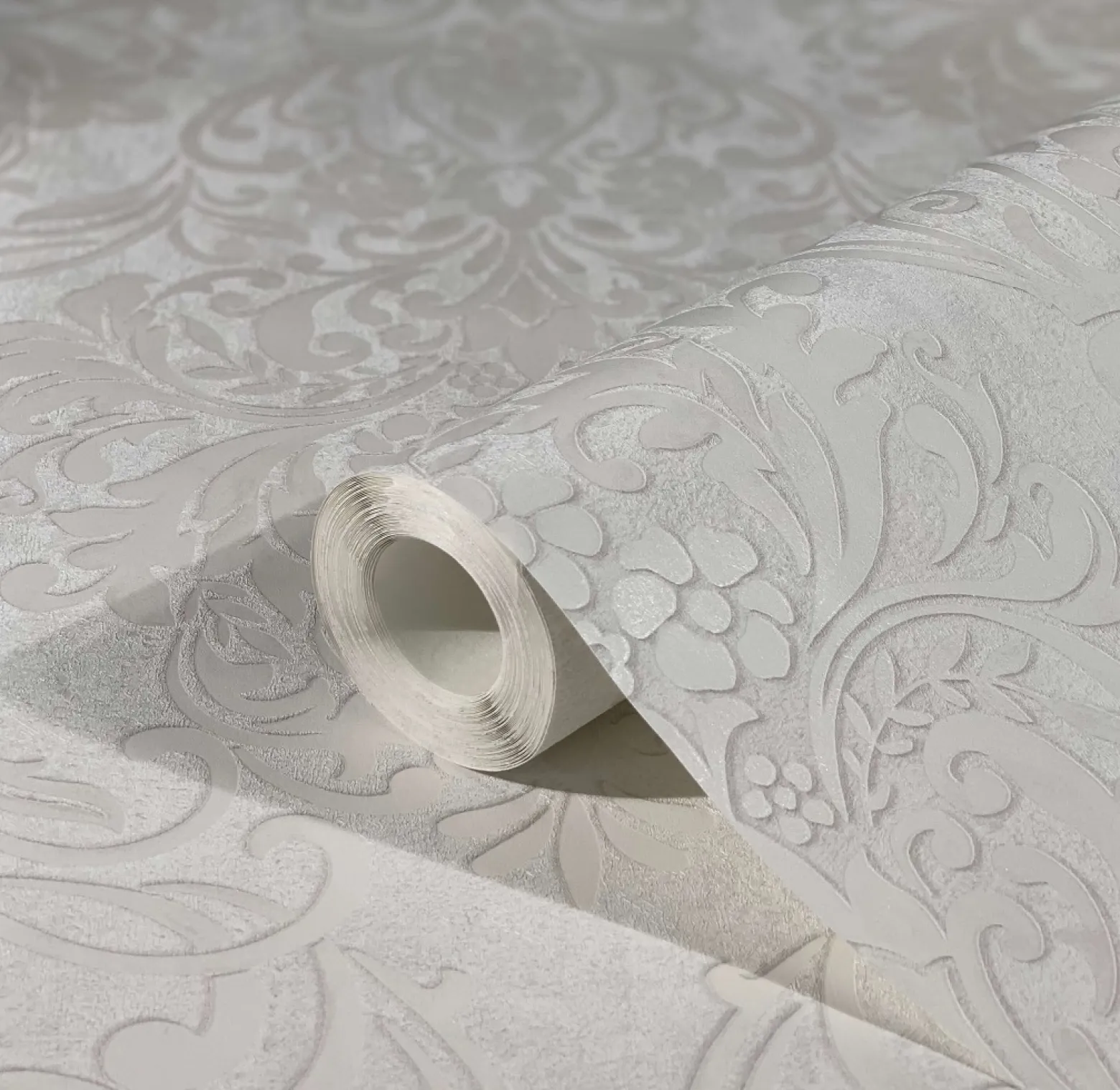 Vliestapete Ornamente Metallic weiß grau 32601