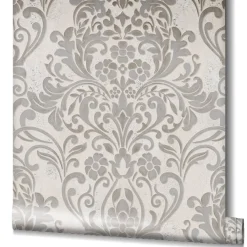 Vliestapete Ornamente Metallic grau kupfer 32603
