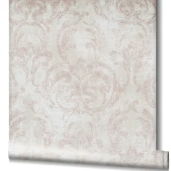 Vliestapete Ornamente Putz Optik Beige Rot Weiß 82387