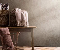 Vliestapete Ornamente Putz Optik Beige Rot Weiß 82387