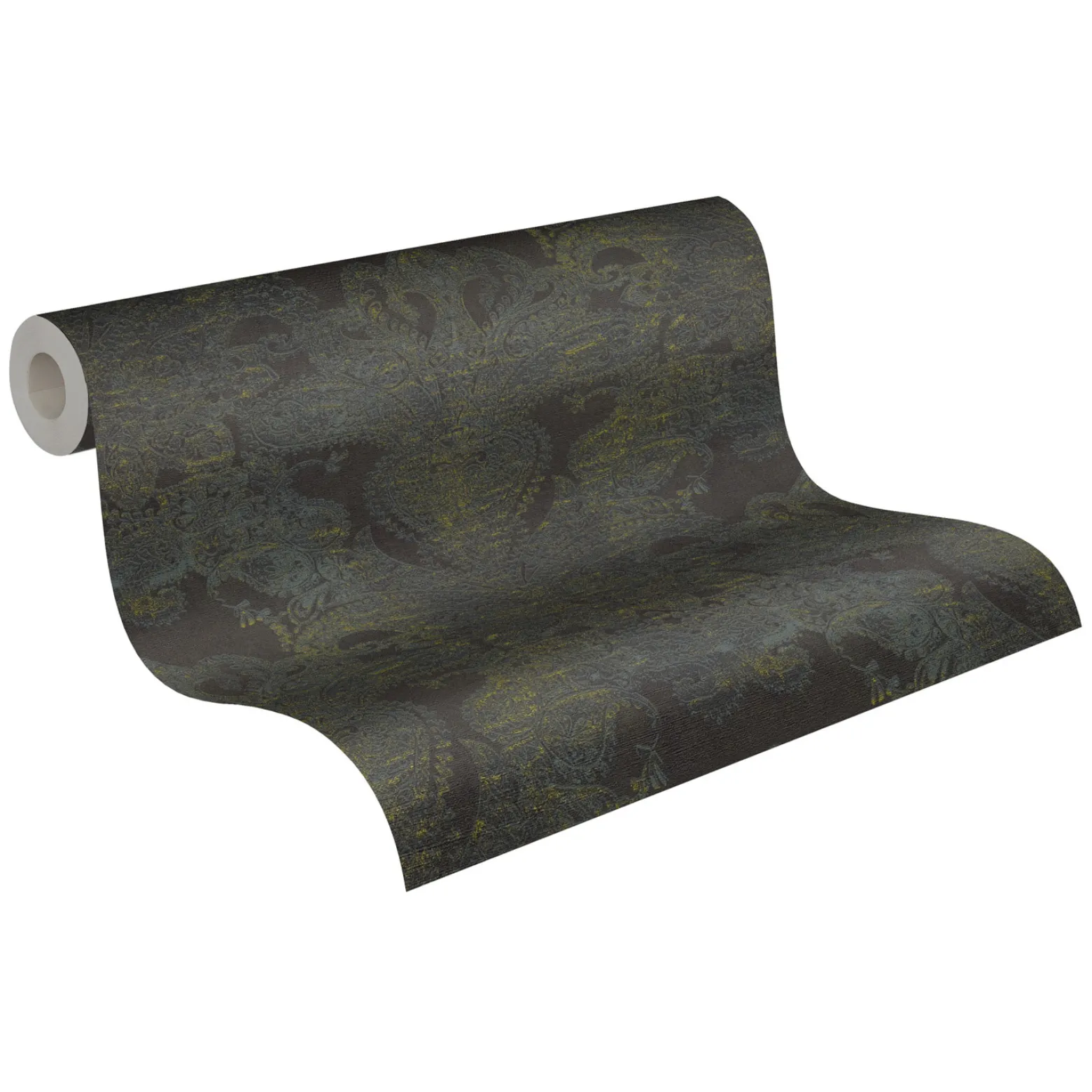 Vliestapete Paisley Metallic Schwarz Gold 39119-5