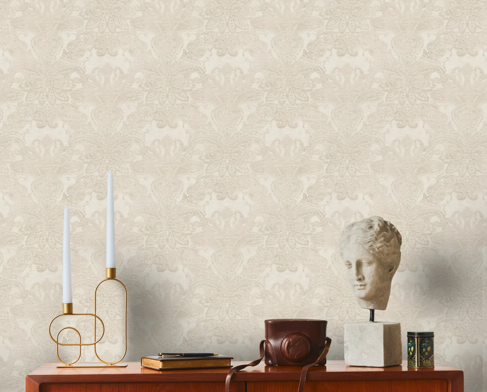 Vliestapete Paisley Metallic Creme Perlmutt 39119-3