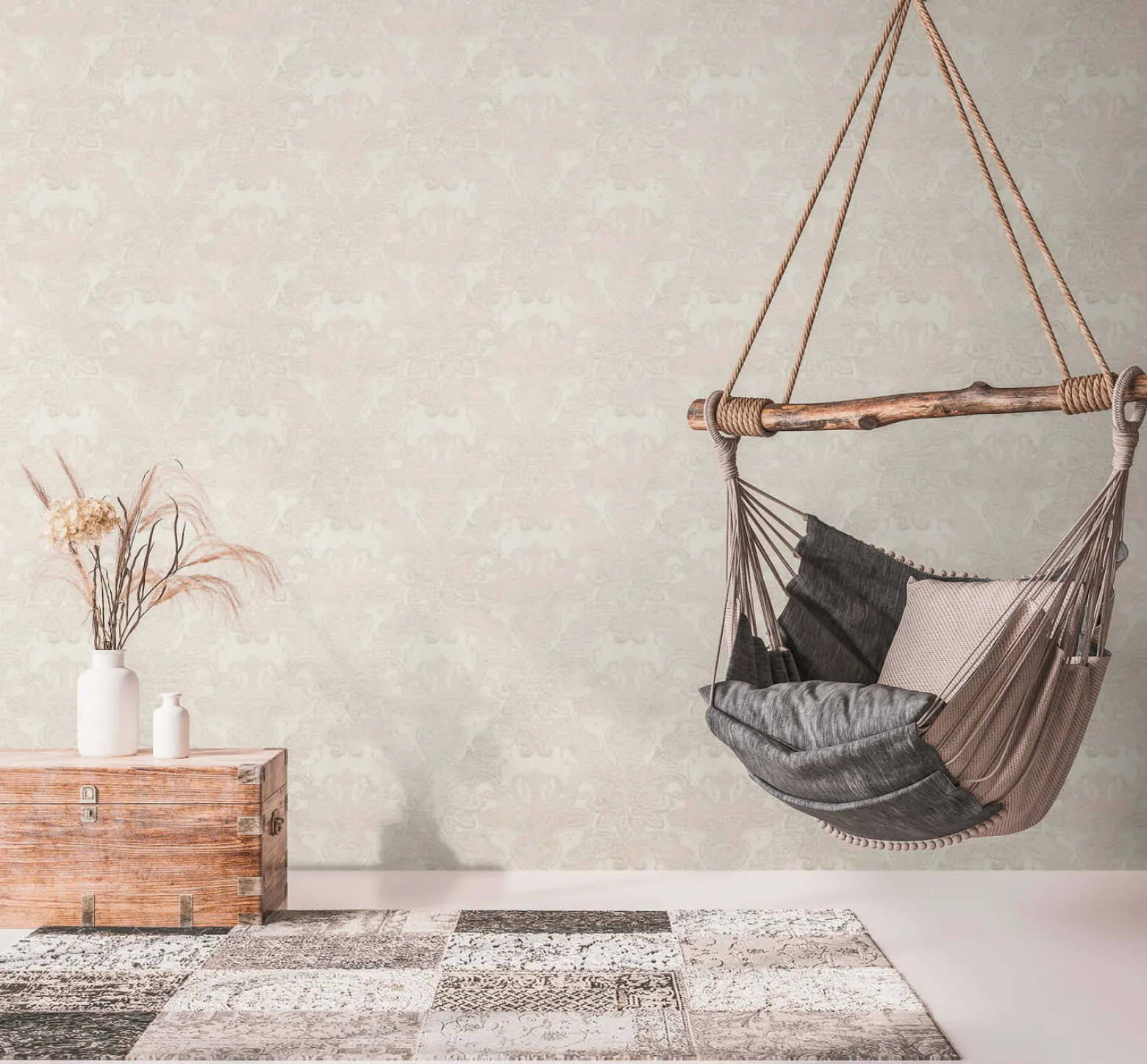 Vliestapete Paisley Metallic Creme Perlmutt 39119-3
