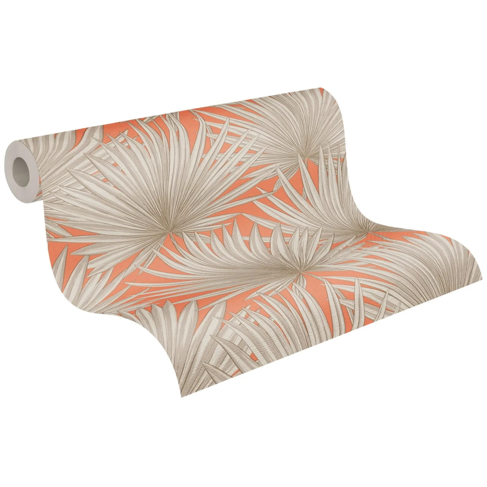 Vliestapete Palmen Blätter Orange Beige 39090-3