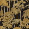 Vliestapete Palmen Dschungel Schwarz Gold Metallic 79162-3
