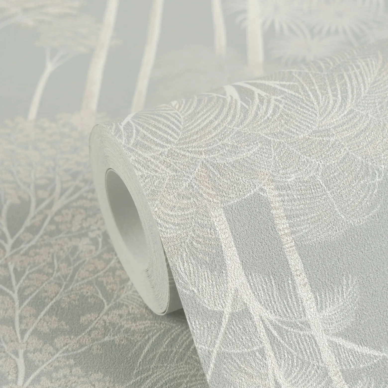Vliestapete Palmen Dschungel Blau Creme Metallic 79162-2