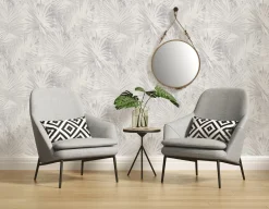 Vliestapete Palmen hellgrau livingwalls Hygge 36385-1
