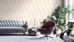 Vliestapete Pampasgras Weiß Beige 38631-2