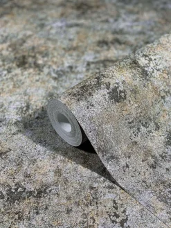 Vliestapete Patina Stein silber grau Metallic 85724