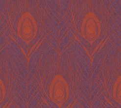 Vliestapete Pfauenfedern lila orange Metallic 36971-5