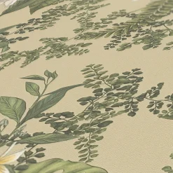 Vliestapete Pflanzen Floral Blumen Grün Weiß 39424-1