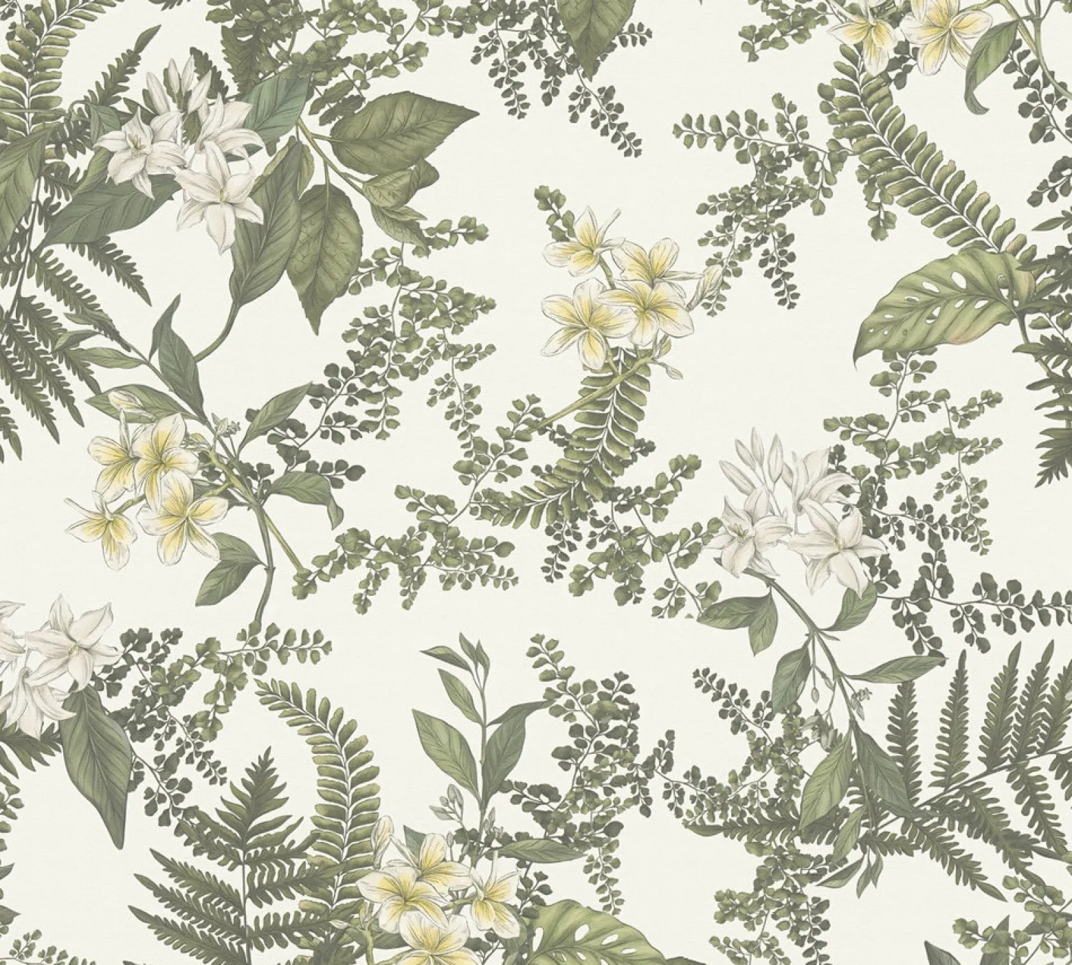 Vliestapete Pflanzen Floral Blumen Weiß Grün 39424-3