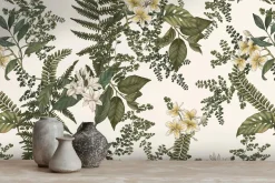 Vliestapete Pflanzen Floral Blumen Weiß Grün 39424-3