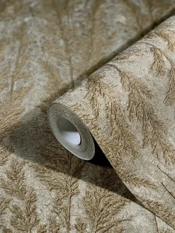 Vliestapete Pflanzen Gräser beige grau 85732