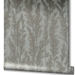 Vliestapete Pflanzen Gräser silber beige metallic 85733
