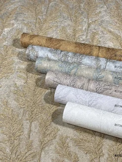 Vliestapete Pflanzen Gräser taupe silber 85731