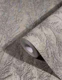 Vliestapete Pflanzen Gräser taupe silber 85731