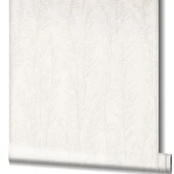 Vliestapete Pflanzen Gräser weiß-grau metallic 85735
