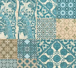 Vliestapete Portugiesische Fliesen türkis weiß 36923-3