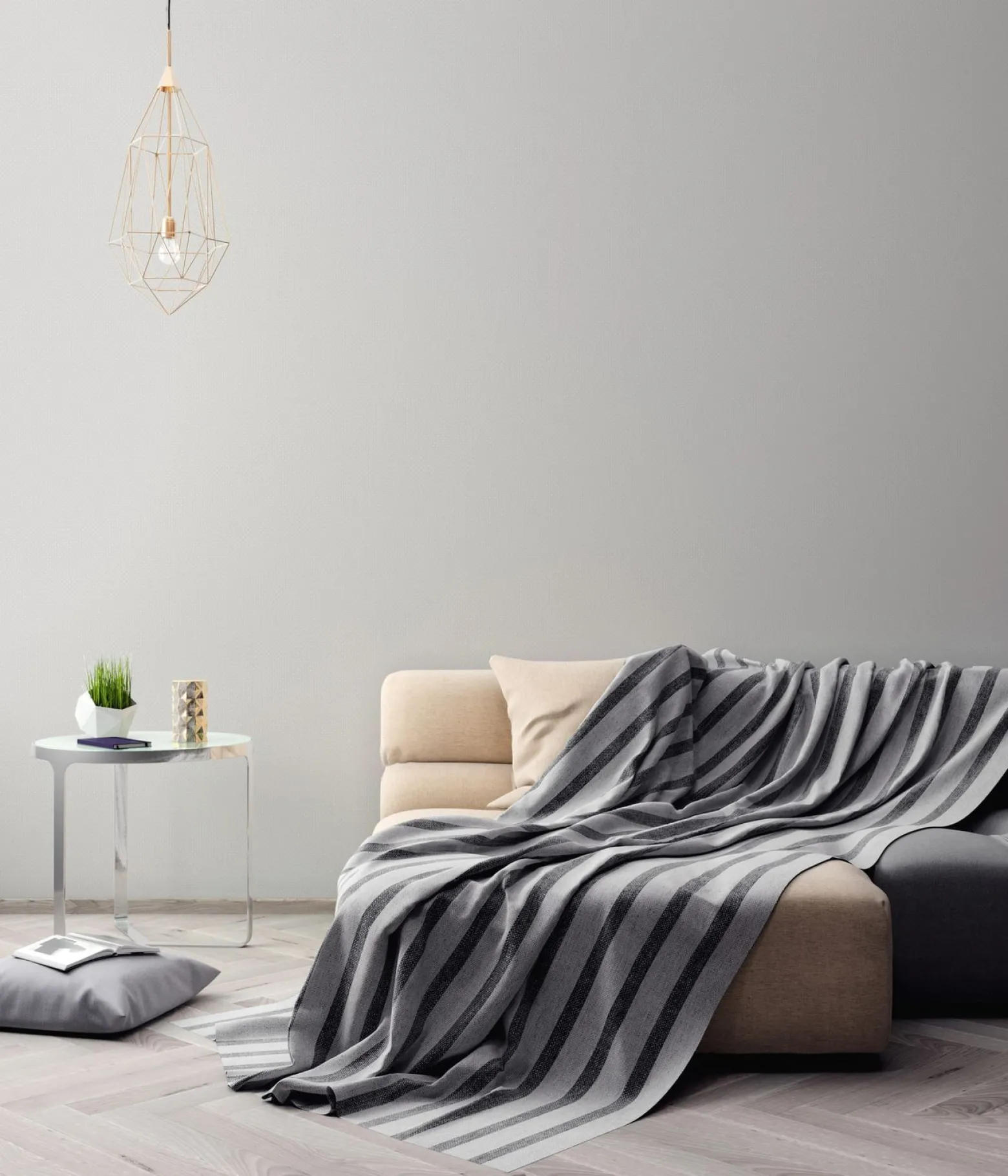 Vliestapete Punkte Textil Optik Grau Weiß 39070-2