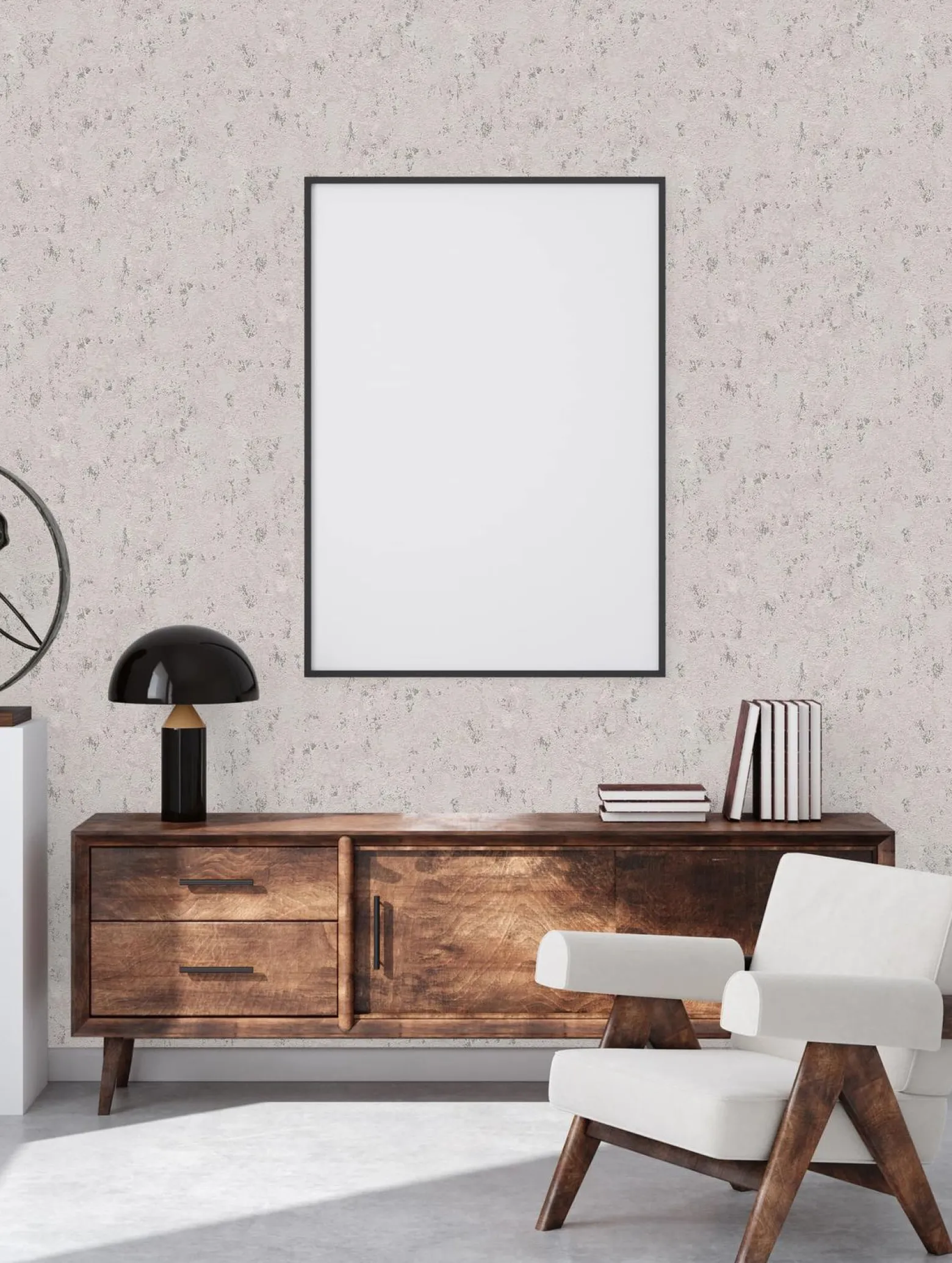 Vliestapete Putz Optik Beige Grau Silber Metallic 39387-3