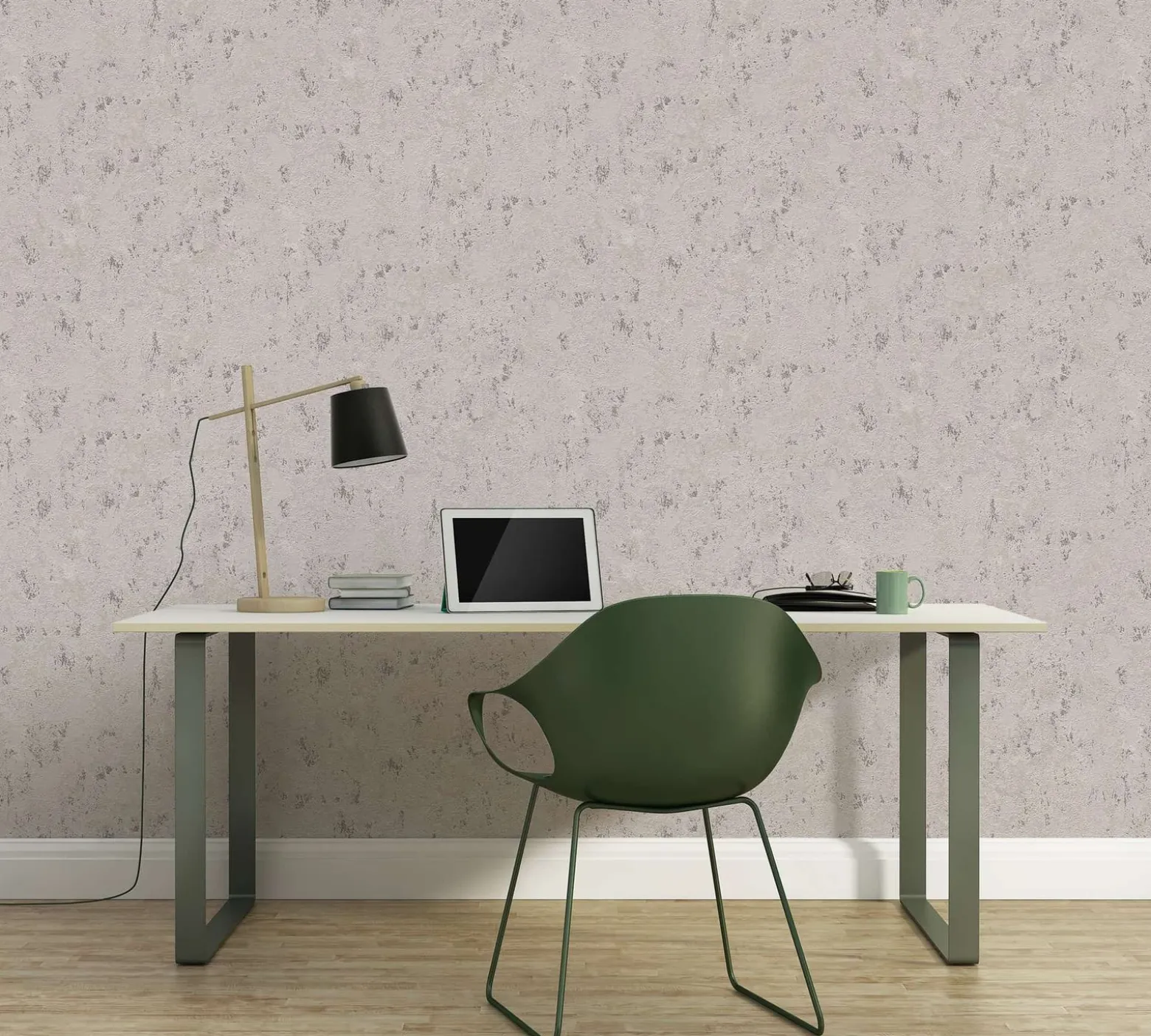 Vliestapete Putz Optik Beige Grau Silber Metallic 39387-3