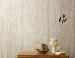 Vliestapete Putzoptik Beige Creme Silber Metallic 35154