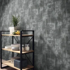 Vliestapete Putzoptik Grafik Silber Metallic 10480-29