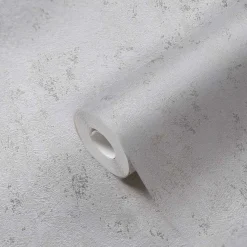 Vliestapete Putz Optik Grau Silber Metallic 39387-2