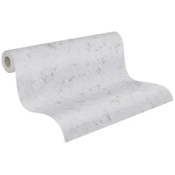 Vliestapete Putz Optik Grau Silber Metallic 39387-2