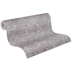 Vliestapete Putz Optik Metallic Grau Silber 39110-3