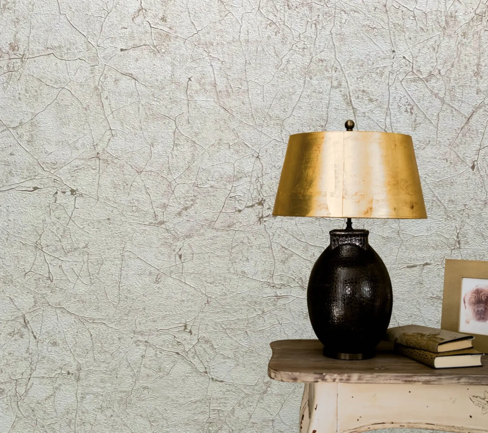 Vliestapete Putz-Optik Risse beige grau 32802