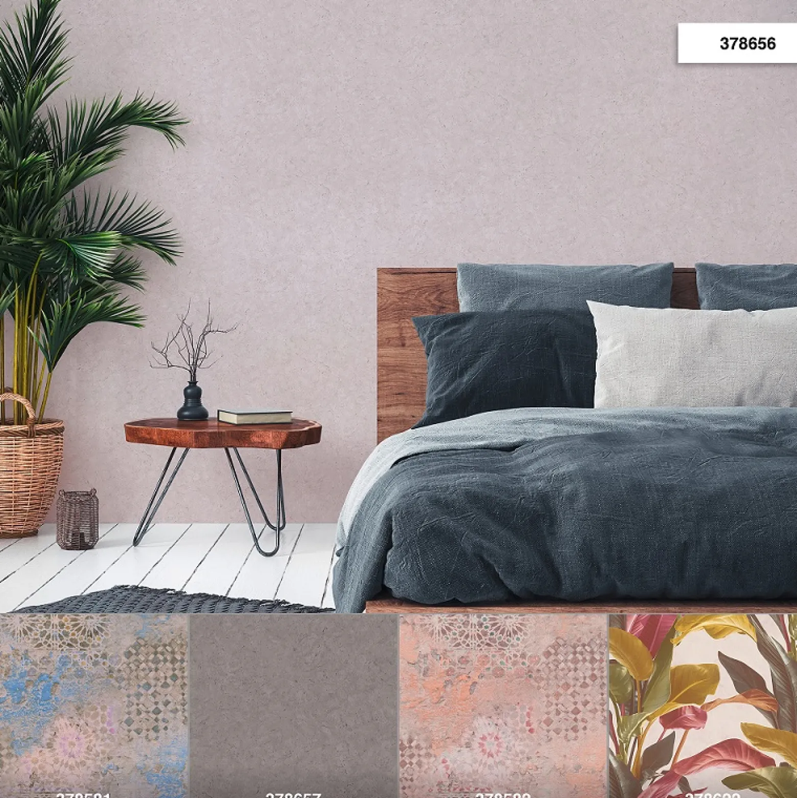 Vliestapete Putz-Optik rosa-grau 37865-6