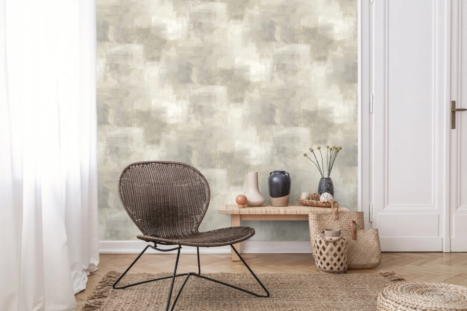Vliestapete Putz Optik Shabby Beige Creme Grau A60002