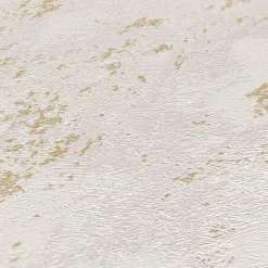 Vliestapete Putz Optik Weiß Grau Gold Metallic 39387-1