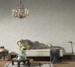 Vliestapete Ranken Barock beige gold Glitzer 30418-2
