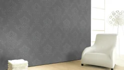 Vliestapete Ranken Floral anthrazit Marburg 58225
