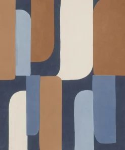 Vliestapete Rasch Abstrakt Grafik Blau Braun Creme 330519