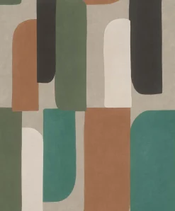 Vliestapete Rasch Abstrakt Grafik Grau Grün Braun 330526