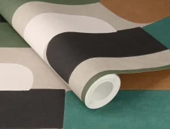 Vliestapete Rasch Abstrakt Grafik Grau Grün Braun 330526
