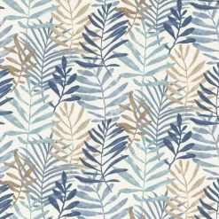Vliestapete Rasch Aquarell Blätter Weiß Blau 865349