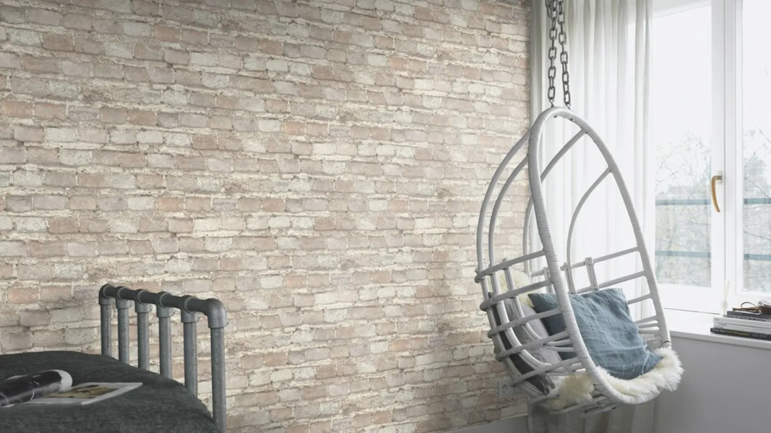 Vliestapete Rasch Backsteine grau beige weiß 428049
