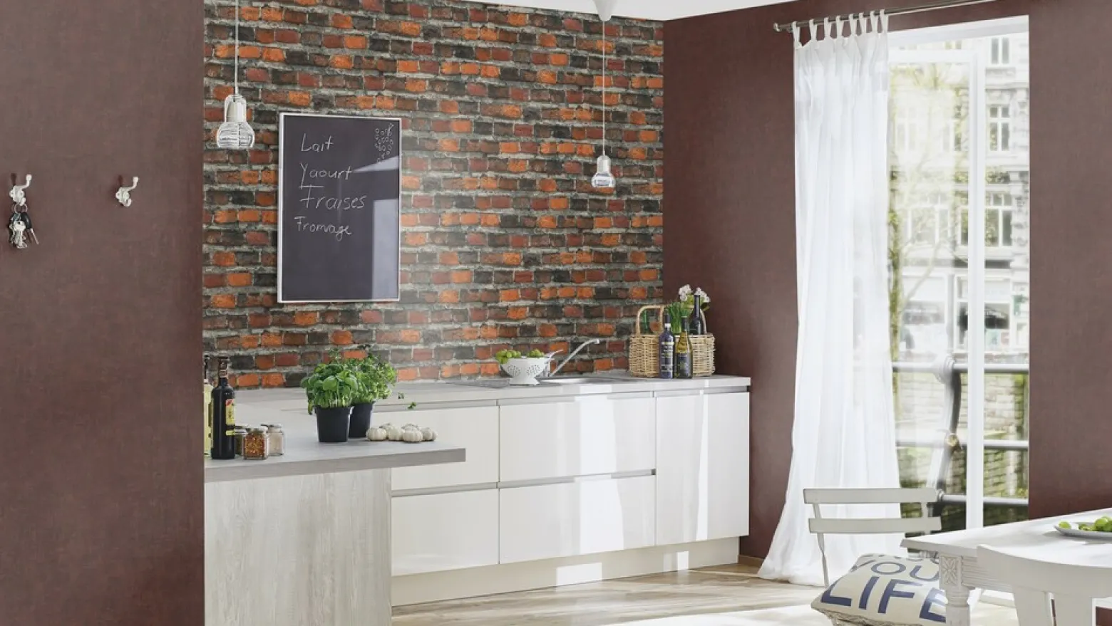 Vliestapete Rasch Backsteine braun grau rot 428063