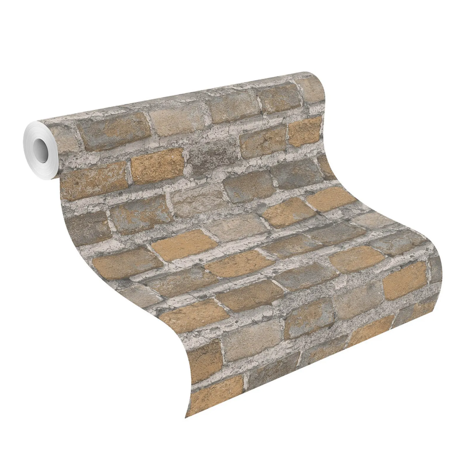 Vliestapete Rasch Backsteine grau braun beige 428056