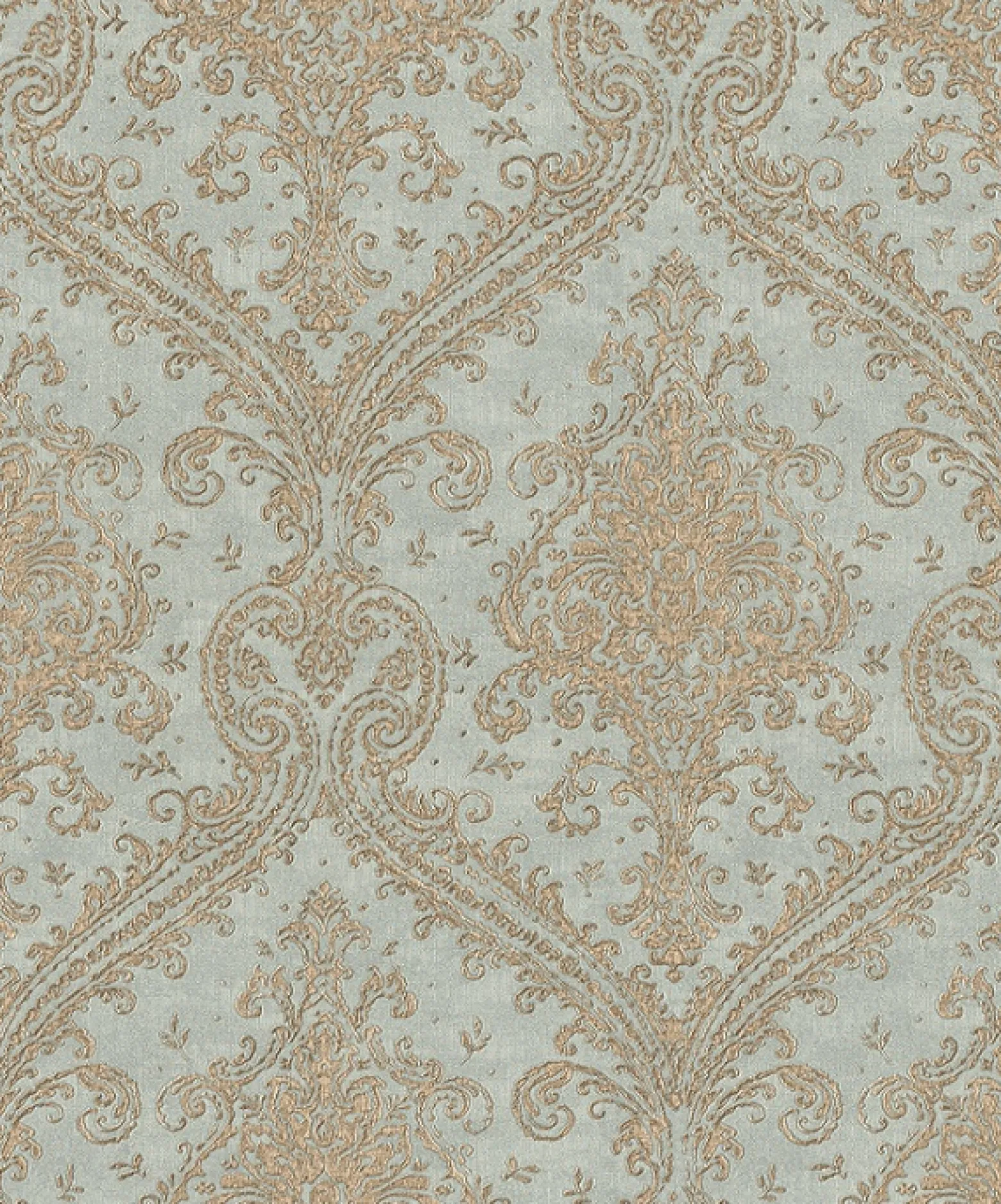 Vliestapete Rasch Barock blau-grau gold Metallic 420531