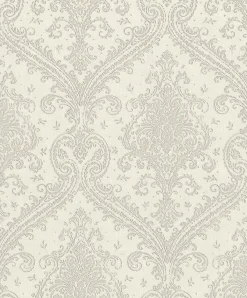 Vliestapete Rasch Barock creme-weiß Metallic 420517