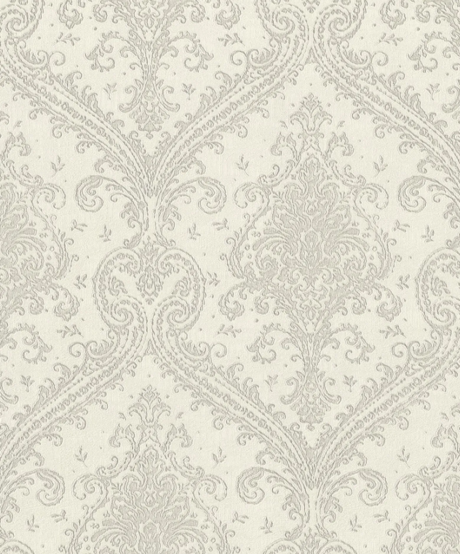 Vliestapete Rasch Barock creme-weiß Metallic 420517