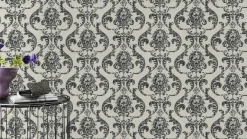 Vliestapete Rasch Barock Muster Weiß Schwarz 315608